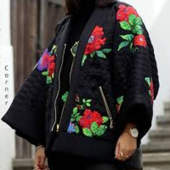 NWT KENZO x H&M Short Coat REVERSIBLE SILK KIMONO Quilted Bomber Jacket Medium - Picture 1 of 16